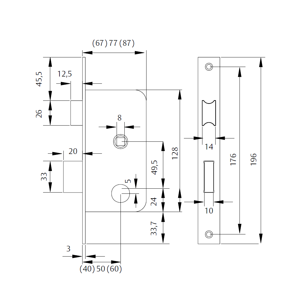 CERRADURA TESA SERIE 4010 RESBALON Y PALANCA