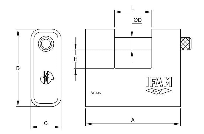 CANDADO DE SEGURIDAD ARMOURED 80 IFAM