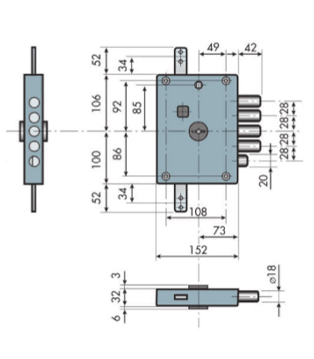 CERRADURA DE GORJAS PARA PUERTA ACORAZADA DIERRE ATRA