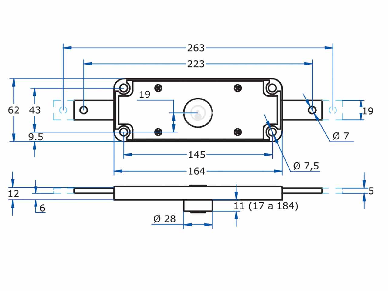CERRADURA CENTRAL PARA PERSIANA ENROLLABLE Y BASCULANTE AGA 182