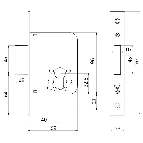 CERRADURA TESA 2031 SOLO PALANCA