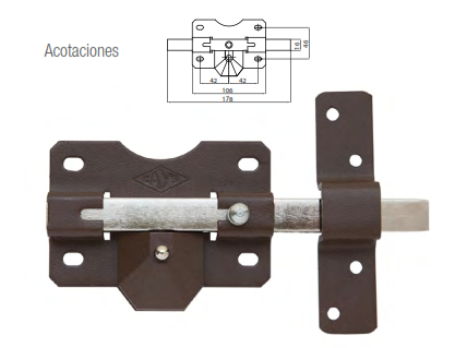 CERROJO PARA PUERTA BOTON INTERIOR LLAVE EXTERIOR B2P CAYS
