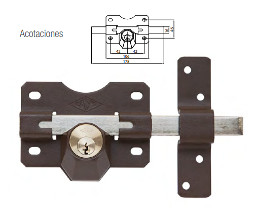 CERROJO PARA PUERTA CAYS A2P