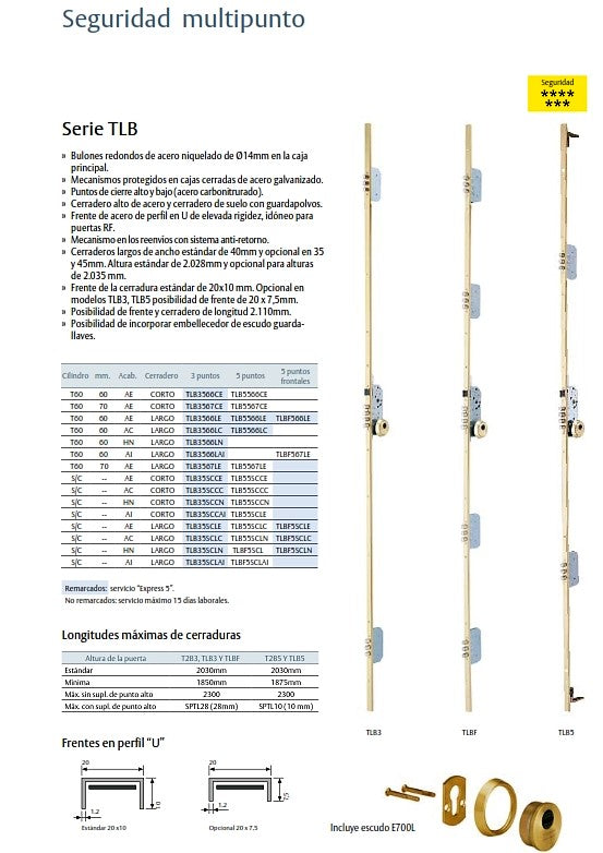 CERRADURA DE SEGURIDAD TESA TLB 3566 LE
