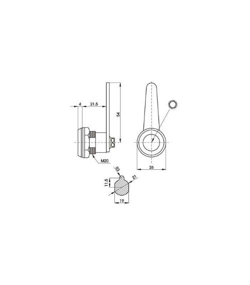 CERRADURA MUEBLE AGA 188 CON POMO