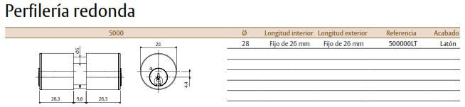 CILINDRO REDONDO TESA 500000LT