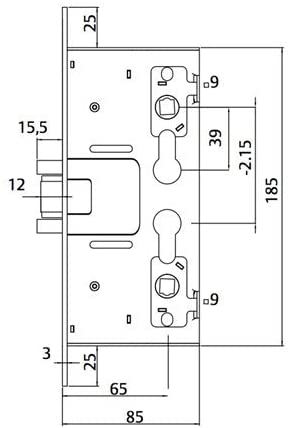 PLANO DE CERRADURA CORTAFUEGOS
