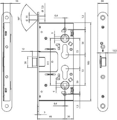 PLANO DE CERRADURA CORTAFUEGOS