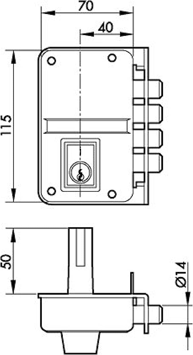 CERRADURA ALTA SEGURIDAD SOBREPONER ANTIPALANCA YALE AZBE 80HN