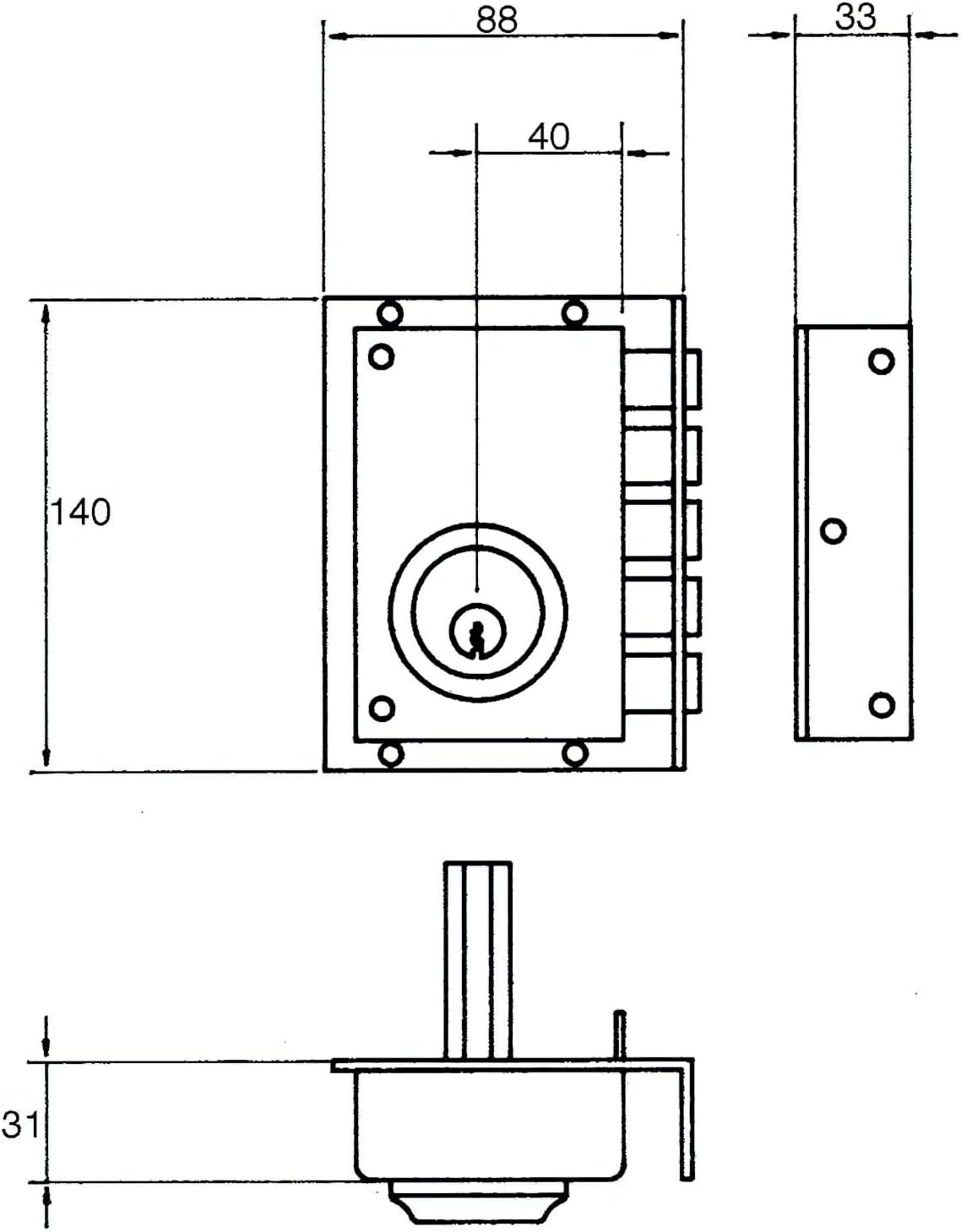 CERRADURA DE SEGURIDAD SOBREPONER JIS Modelo 243 (Copia)